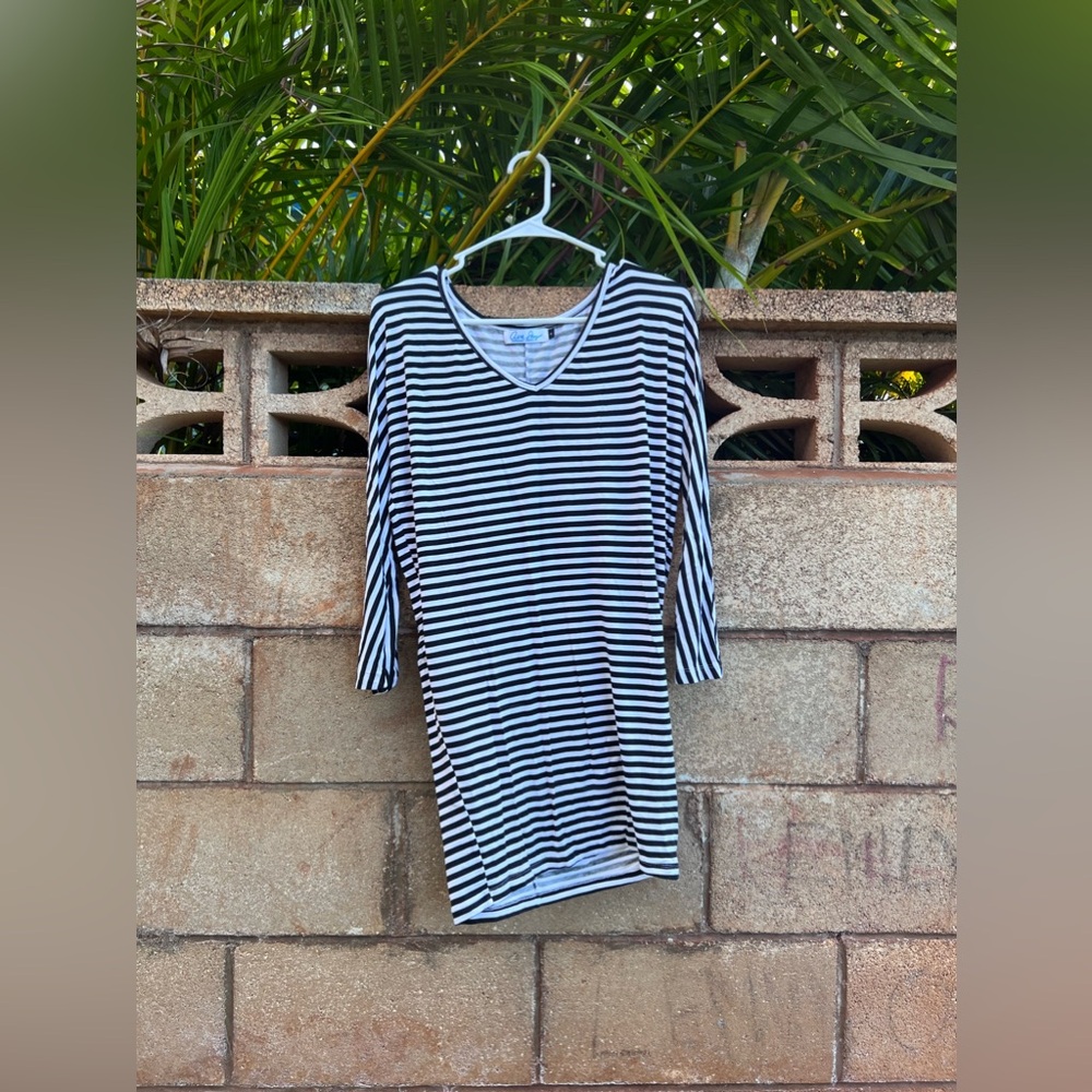 Ava Sky Striped Cotton Top